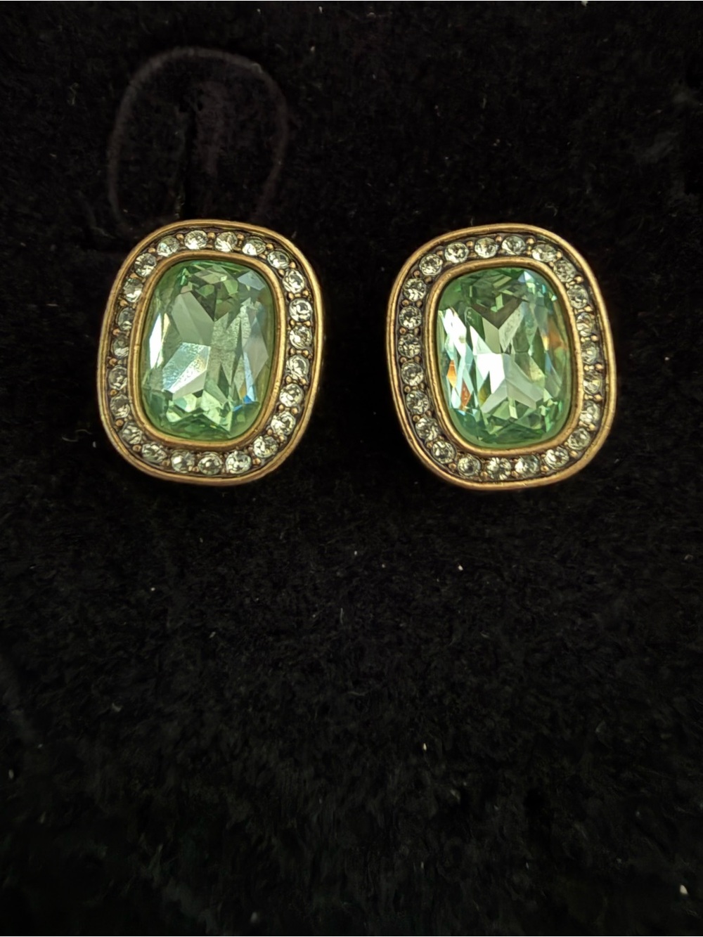 Vintage Heidi Daus Green Crystal
Large Studs with Omega Backs
NWOT